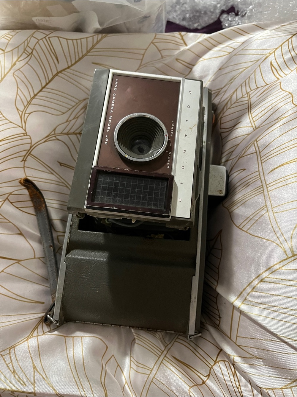 Polaroid Land Camera in Brown and Silver